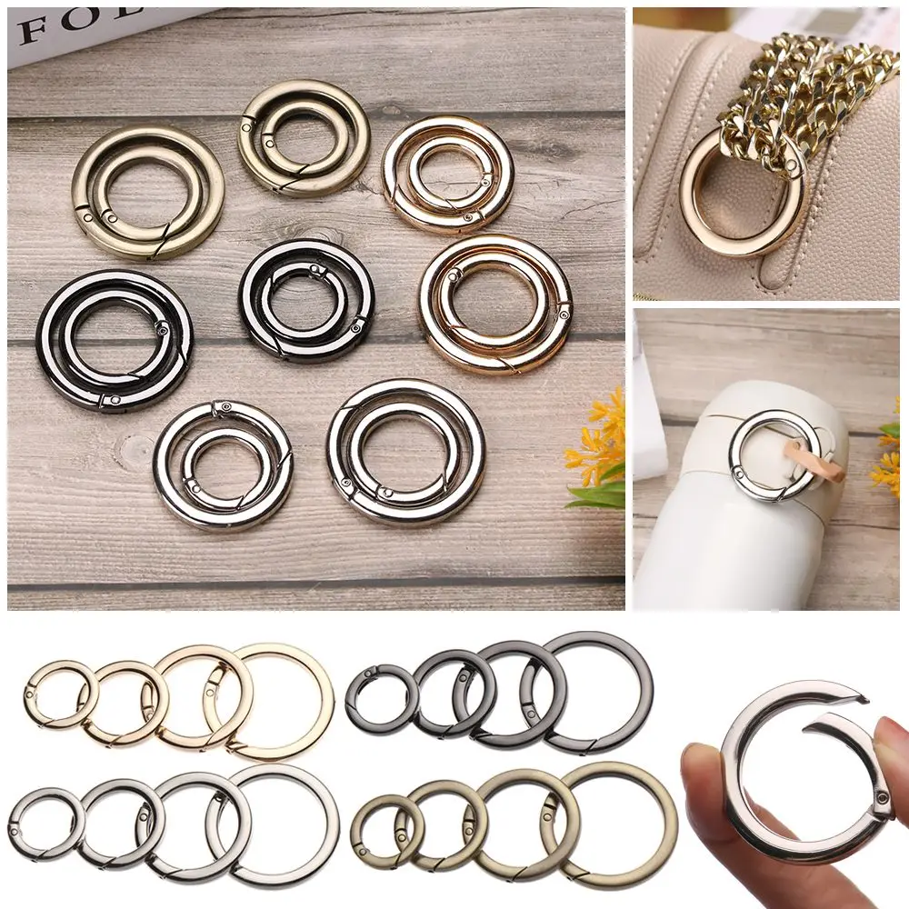 

Round Push Trigger Zinc Alloy Hooks Carabiner Purses Handbags Bag Belt Buckle Snap Clasp Clip Spring O-Ring Buckles