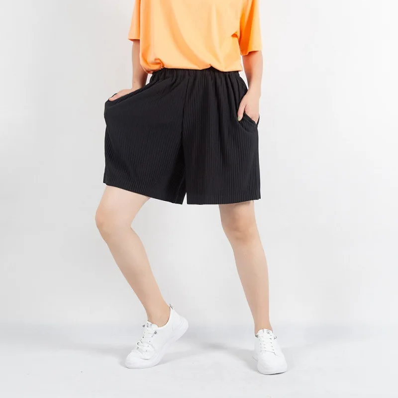 Miyake pleated women's pants loose five-point shorts fashion unisex sports straight-leg pants pleated pants