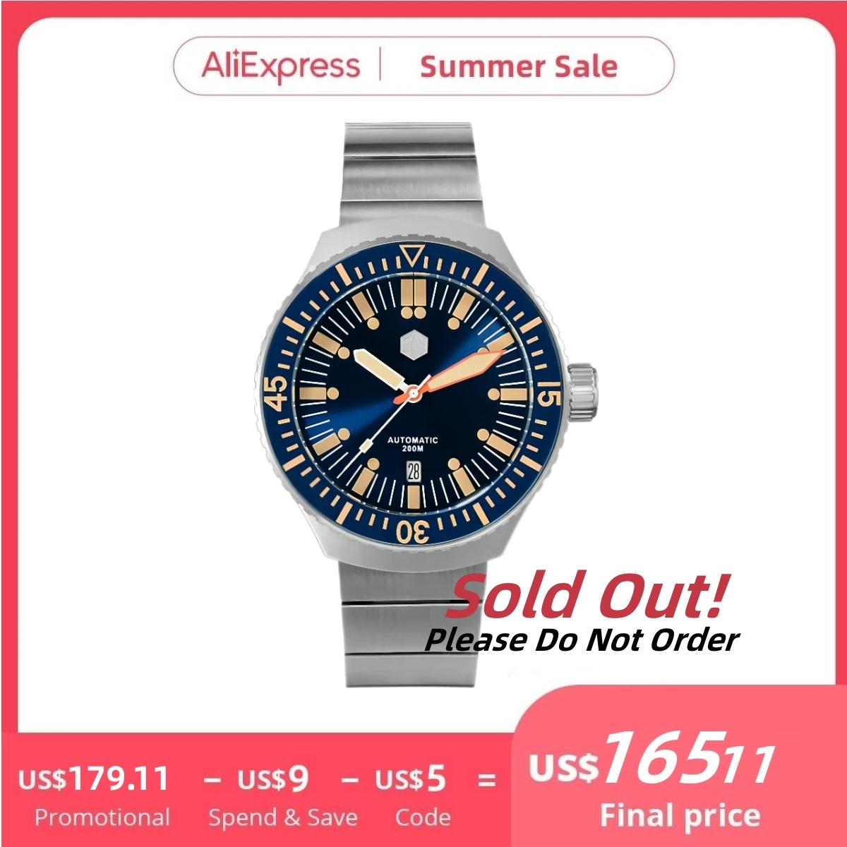 

San Martin NH35 Mechanical Watch For Men Automatic Wristwatch Calendar Date Window Sapphire 20Bar Fashion Orologio Uomo SN0039