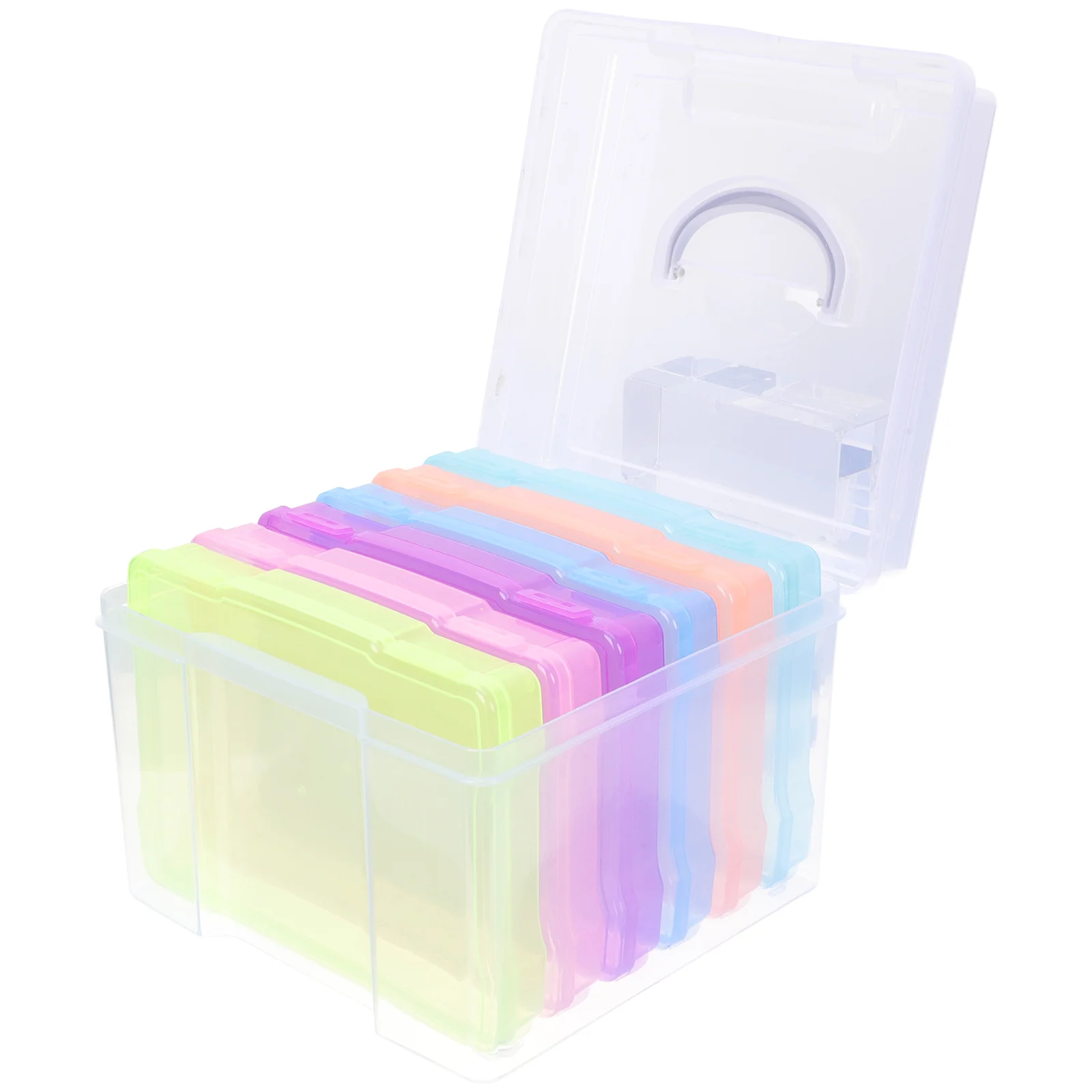 

Box Storage Photoorganizer Keeper Containers Greeting Cases Holderorganizing Clear Picture Craft Container Boxes Jewelry