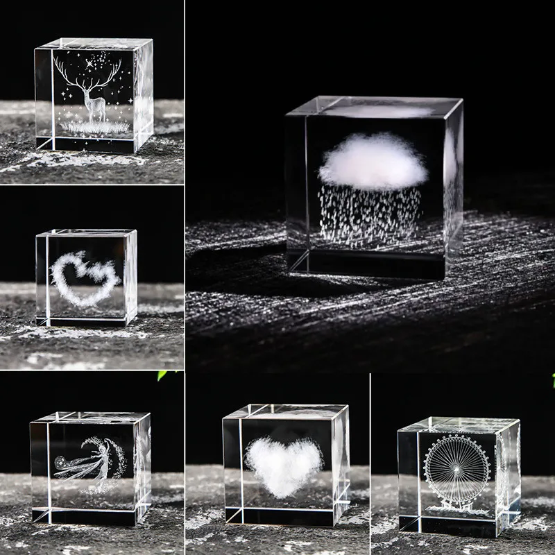 

Bored Look at the Rain Clouds Raindrop Cloud Crystal Ornaments Heart Shape Moon Star Home Office Decor Birthday Valentine's Day