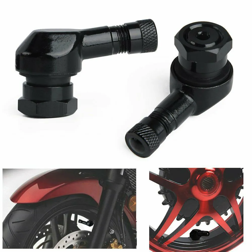 

2PCS Motorcycle Universal Rim 90 Degree Angle Aluminum Valve Motorcycle Wheel Tire Tubeless Valve Stem Wheel Parts CNC