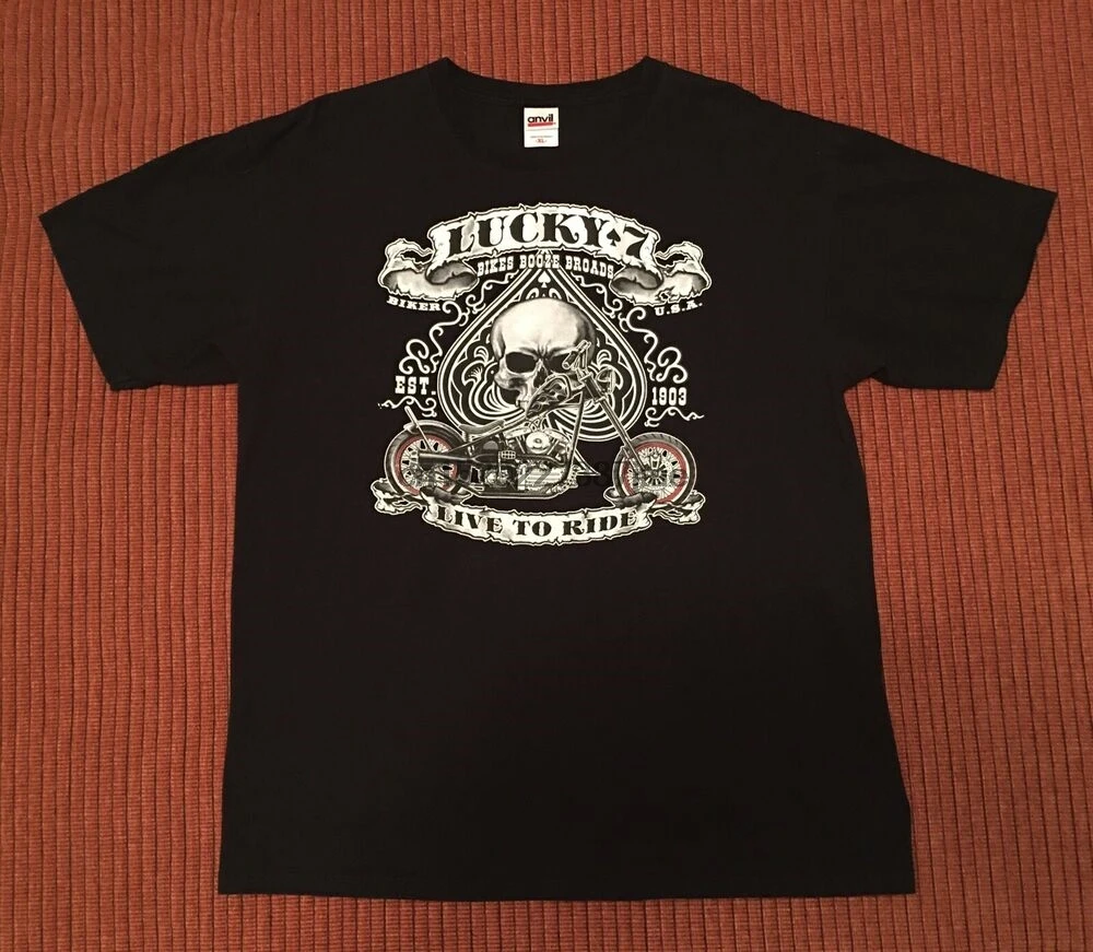 

2022 Lucky 7 Motorcycle Bike T-Shirt - Men XL