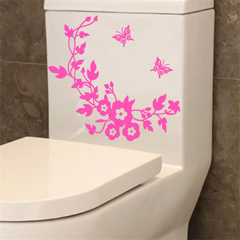 

Butterfly Flower Bathroom Wall Stickers for Home Decor