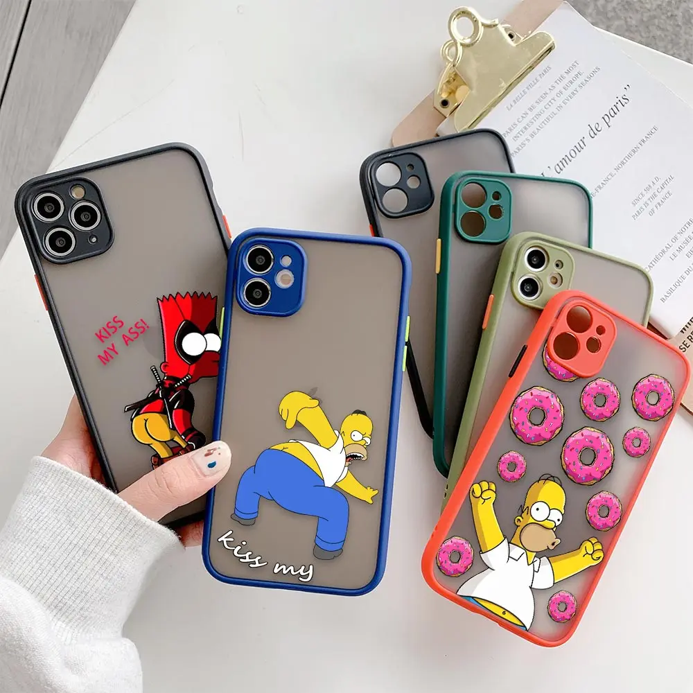 

Funny Hot Simpsons Boy Anime Comic Cartoon Phone Case For Apple iPhone14 13 12 11 Pro Max 8 7 SE XR XS Plus Matte Cover Fundas
