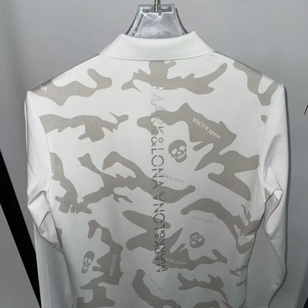 2023 Spring and Autumn new golf clothing men's long sleeve T-shirt lapel POLO shirt Golf men's simple jacket outdoor Sports