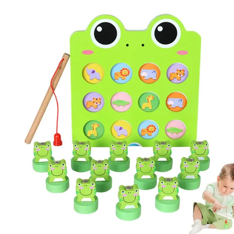 

Montessori Fishing Game Toy Cute Frog Wooden Memory Game Preschool Learning Montessori Games Early Educational Toy For Kids