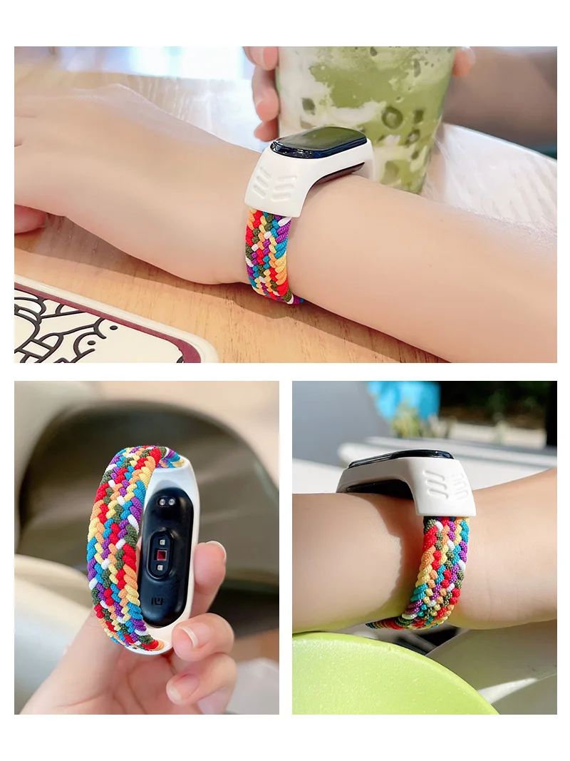 Bracelet for Mi band 6 7 Strap Nylon Braided Solo Loop pulseira bracelet accessories Miband Wristband correa Mi band 4 3 5 strap