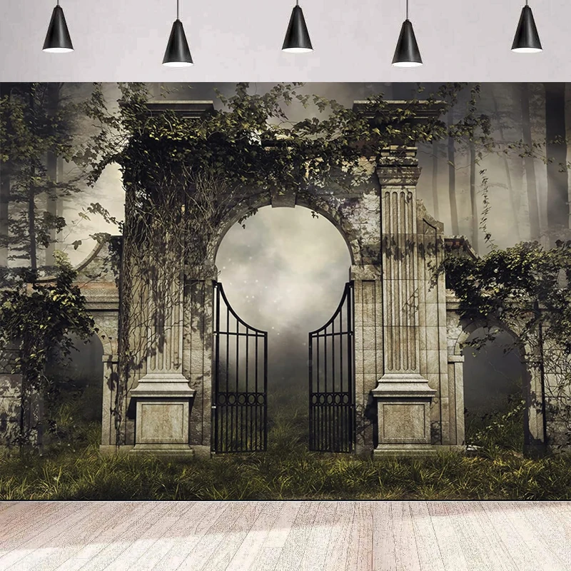 Готический дворец сад фотография Фон винтажная роза Плющ свод Buliding фантазия