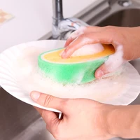 kitchen products fruit thickened sponge wipe 100 cleaning cloth multi functional decontamination cleaning sponge wholesale