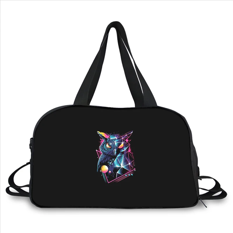 animal owls 3D printing fashion trend portable large capacity multi function messenger bag travel bag