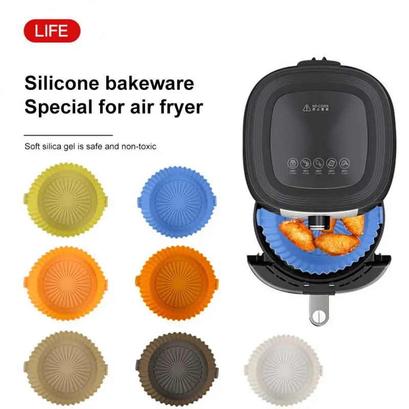 

Silicone Double Sided Air Fryer Pad Oil-proof Oil-absorbing Insulation Tray Reusable Non-Stick Mat Household Baking Accessories