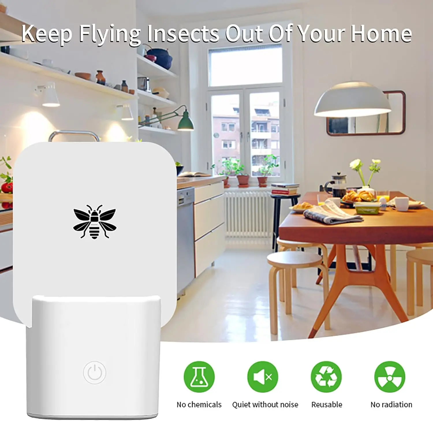 HECO Fruit Fly Trap Flies Traps Indoor for Flying Killer with Blue Night Light Gnat Moth Catcher