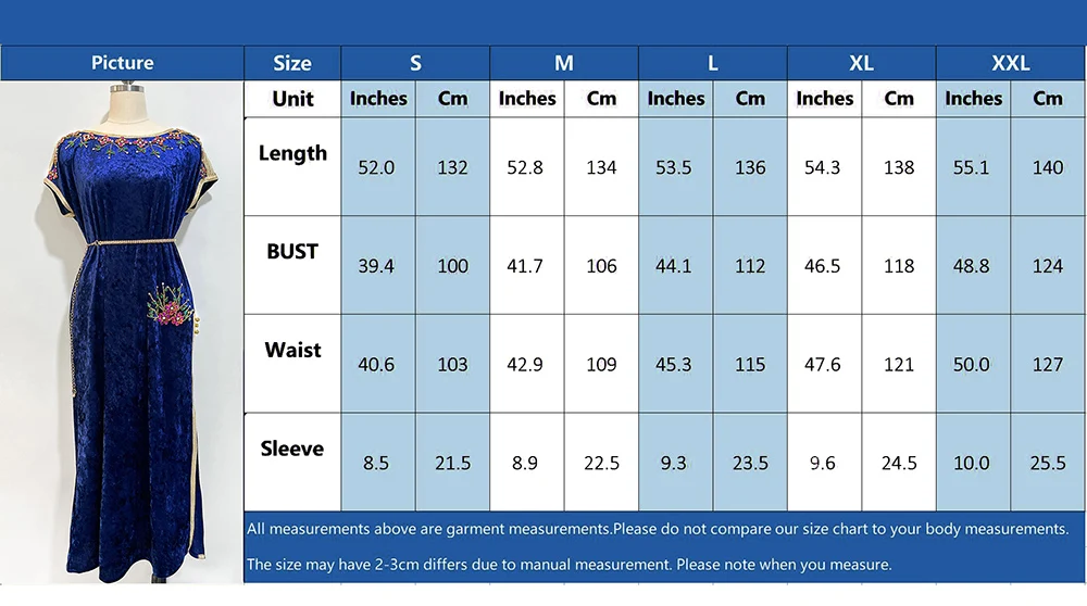 Muslim Dress Navy Blue Velvet Hand Sewn Diamond Dress Autumn Winter New Long Dress Abaya Robe Islamic Robe Party Vintage Dress