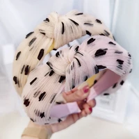 korean style summer pleated headband polka dot knotting hairband flocking dots stylish hair accessories headband for hair woman