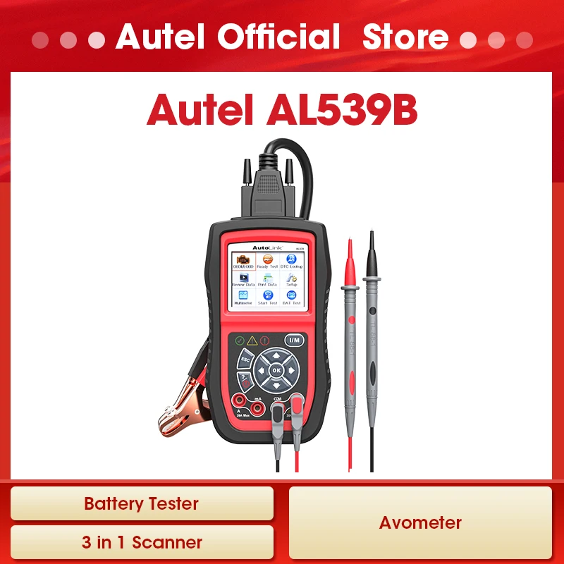 

Autel Autolink AL539B OBD2 сканер 12 В тестер Автомобильный анализатор DC AC Avometer 3 в 1 считыватель кодов PK al539 бесплатное обновление