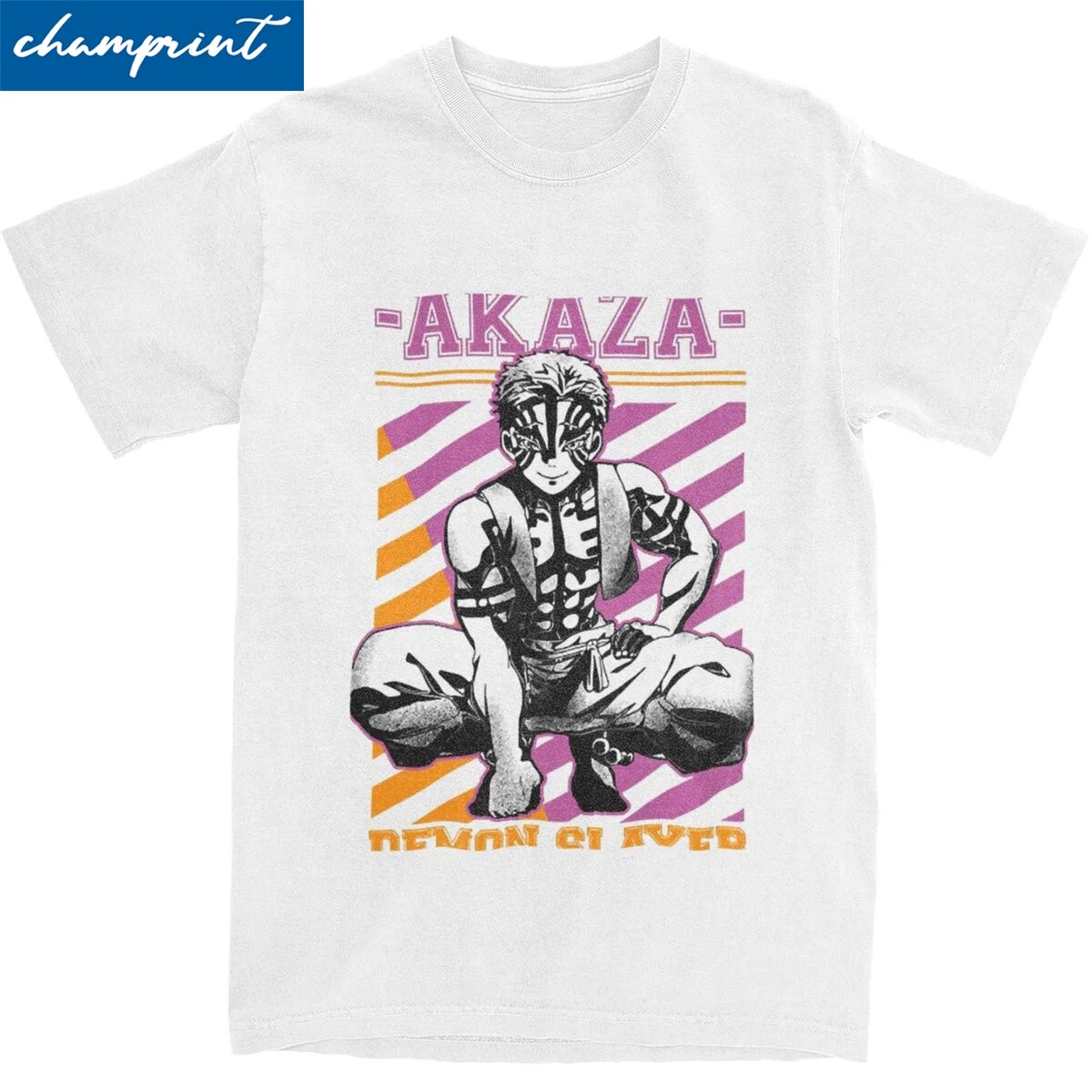 Футболки с пересекающимися линиями демонов Akaza мужские и женские повседневные