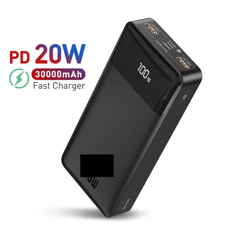 

30000mAh Power Bank PD 20W Fast Charging Portable Charger External Battery Pack Powerbank For iPhone 11 Xiaomi PoverBank
