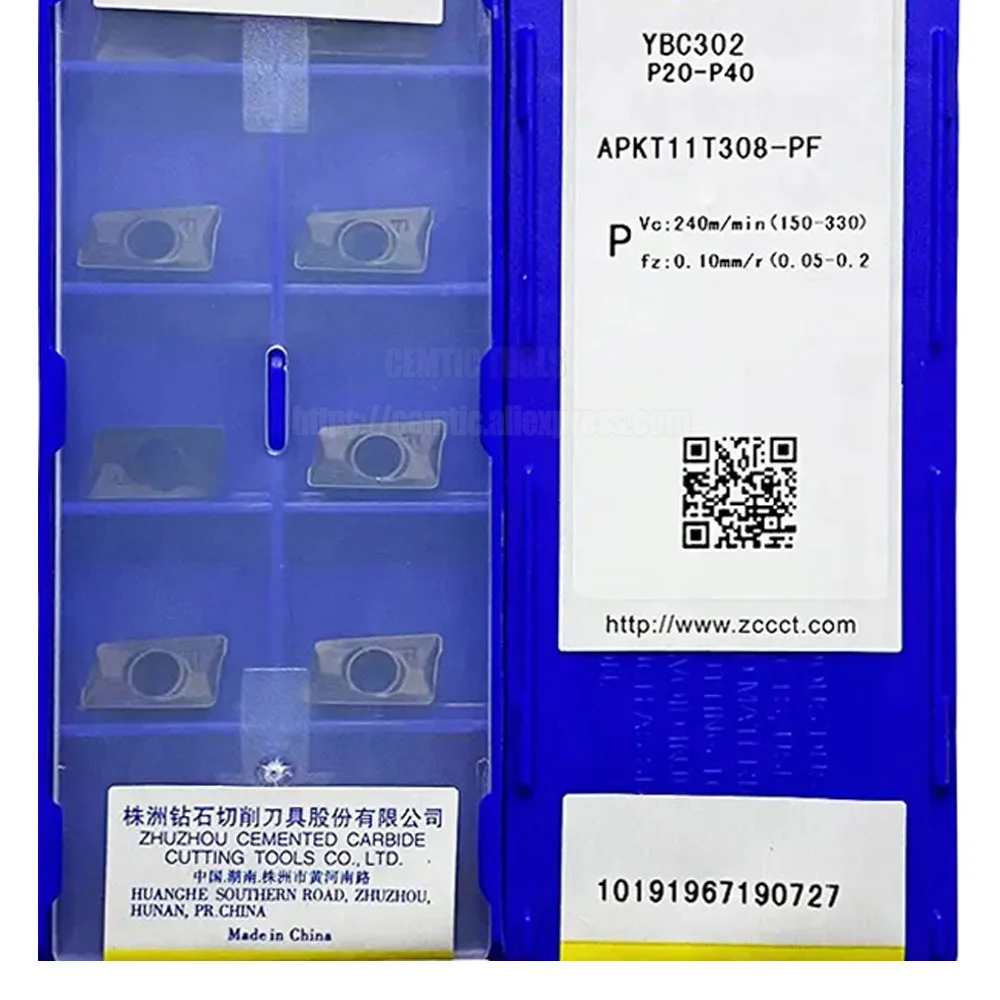 

CNC Lathe Milling Inserts YBG102 APKT11T308-PF YBC302 For Cutters ZCC EMP Tools Carbide