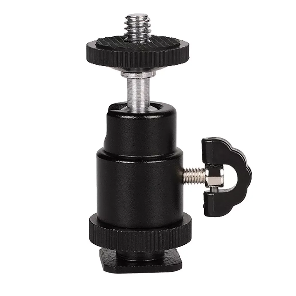 

New2022 1/4 Hot Shoe Head Ball Adapter Tripod Bracket Holder Mount For DSLR DV Cameras