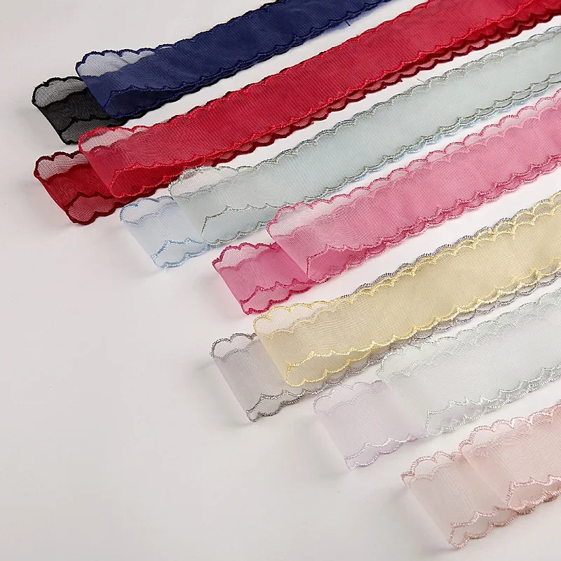 Кружевная Тюлевая лента с оборками материалы для рукоделия одежды шапки цветов