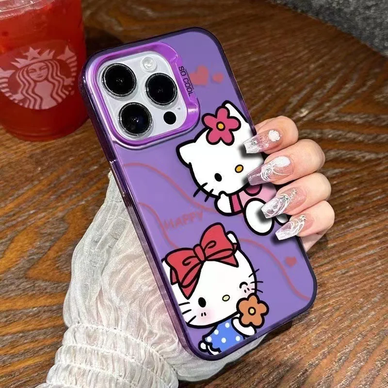 Kawaii Sanrio HelloKitty чехол для телефона аниме мультяшный принт с шипами и бантом iPhone 16