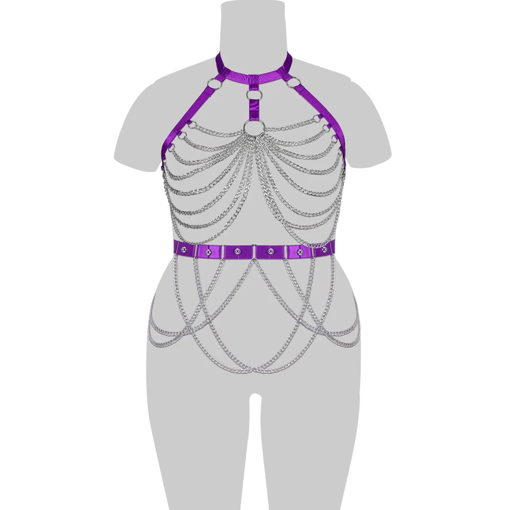 

Punk Harness Bra Sexy Lingerie Garter Belt Set Gothic Bondage Body Stocking Belt Goth Women's Underwear Strap Harajuku Plus Size