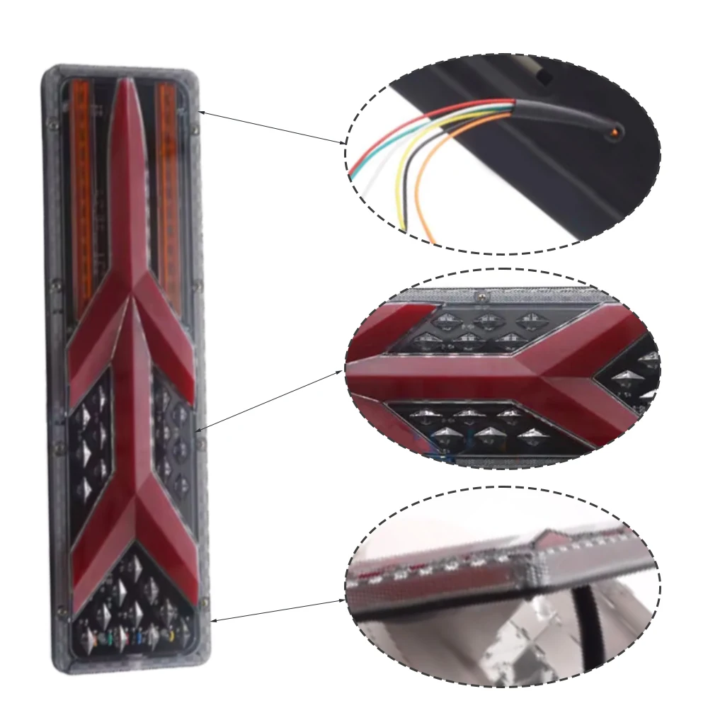33 см/46 см 24 В светодиодный задний фонарь для прицепа стоп-сигнал динамический