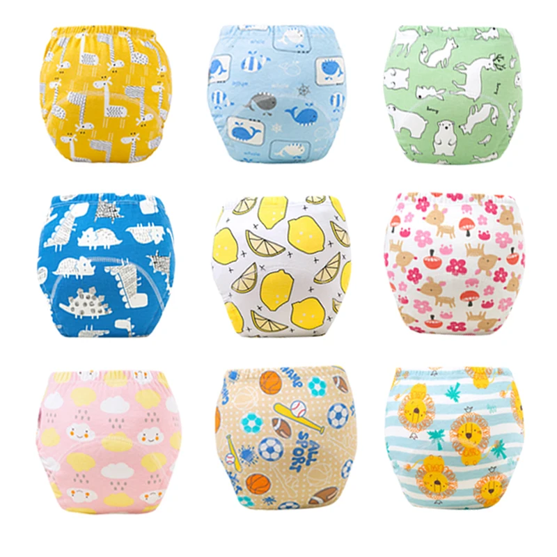 

1 pc Reusable Training Panties Toddler Kids Washable 6 Layer Waterproof Cotton Cloth Nappy Underwear bebe Shorts Baby Diapers
