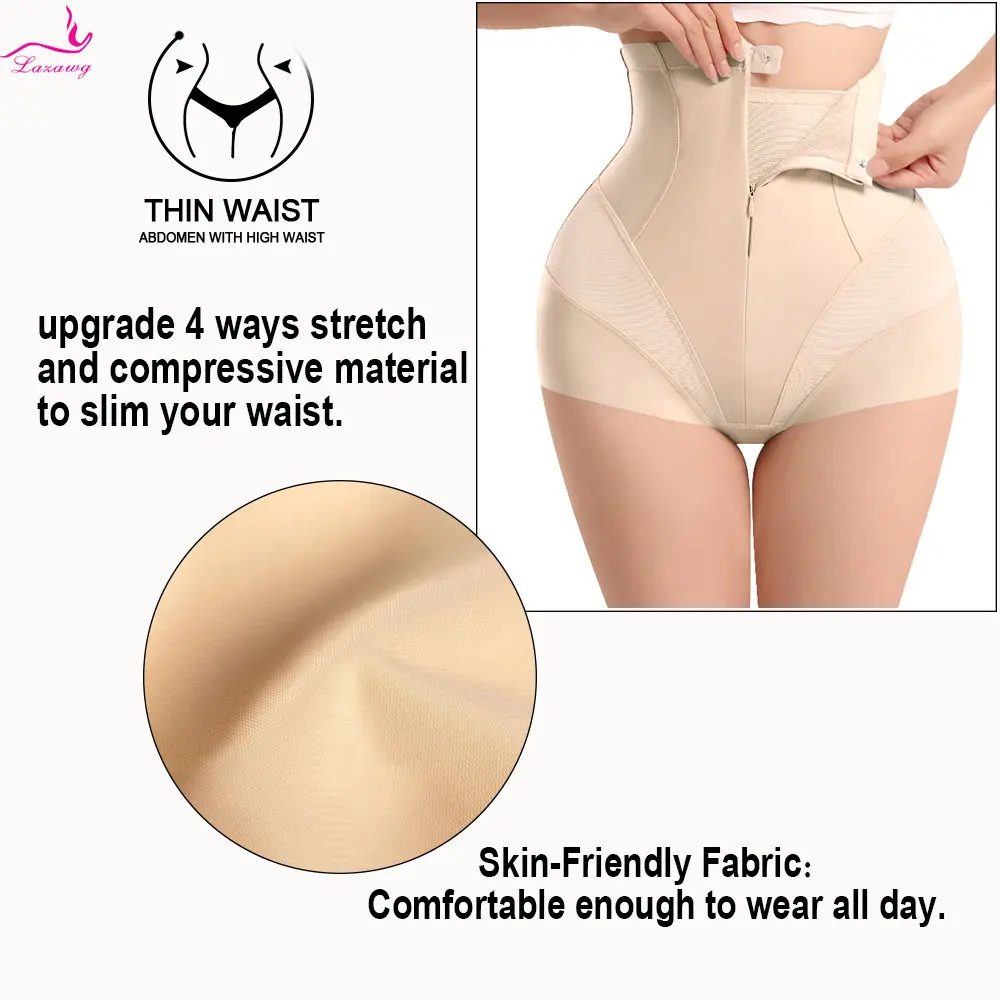 LAZAWG Women Body Shaper Shorts High Waisted Panties Seamless Panty Tummy Control Underwear Waist Trainer Shapewear Sexy