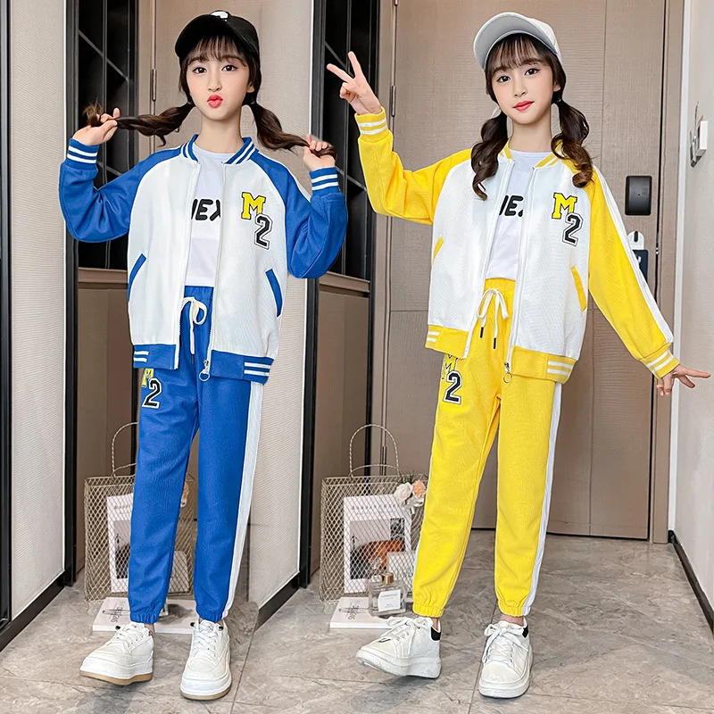 

Girls Suit Coat+Pants Cotton 2Pcs/Sets 2022 Charming Spring Autumn Thicken School Outfits Sports Sets Kid Baby Children Clothing