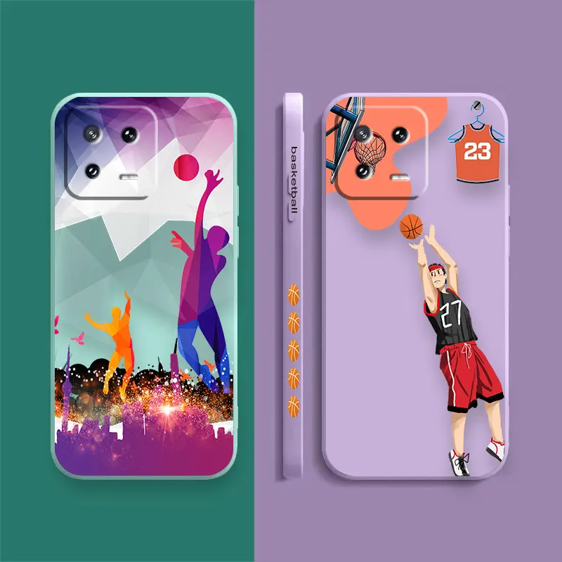 Case For Xiaomi PCOO F3 F4 F5 M3 M4 M5 X3 X5 MIX 3 4 Black Shark 4 5 GT Pro 4G 5G Case Funda Shell The Art Of Painted Basketball