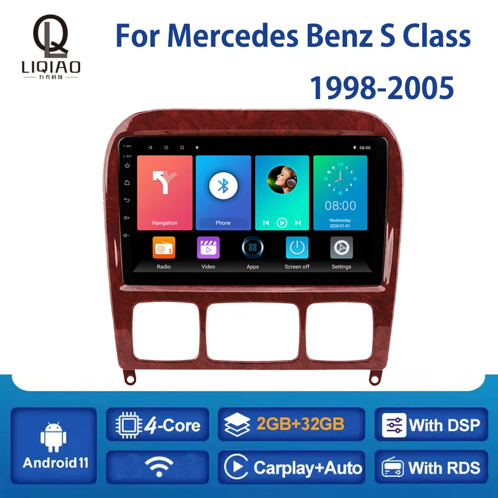 

Android 11 Car Radio For Mercedes Benz S Class 1998-2005 Multimidia Video Player Navigation GPS Carplay Bluetooth DVD FM WIFI 4G