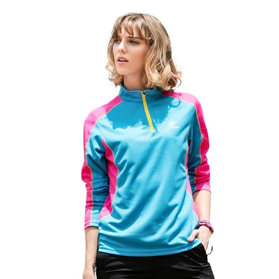 Unisex Outdoor elastic breathable quick dry UV-proof long sleeve hiking running tshirts lovers trekking cycling sports t-shirt