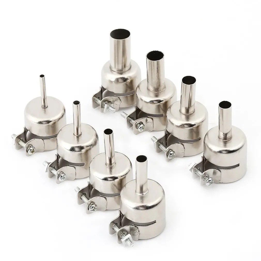 

8 Pcs Universal Heat Air Nozzle 3-12mm Heat Resisting Mouth Tips Sets Repair Tools for 850 Series Hot Air Soldering Statio