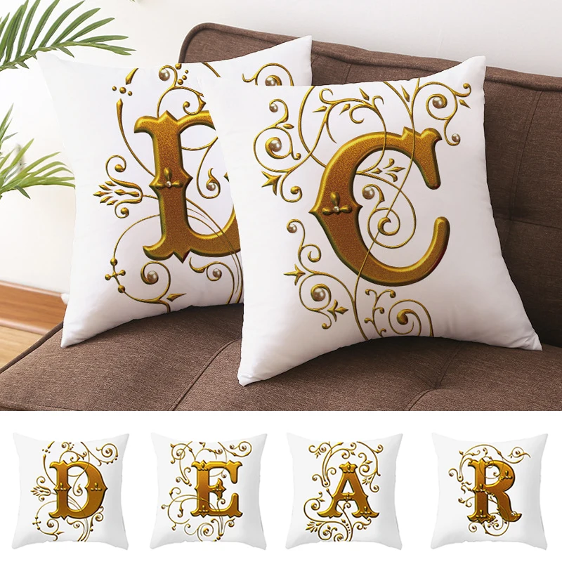

English Alphabet Letter Printed Pillowcases Home Room Decor Accessories Cushion Cover Car Nordic Style Decorative Pillowslip