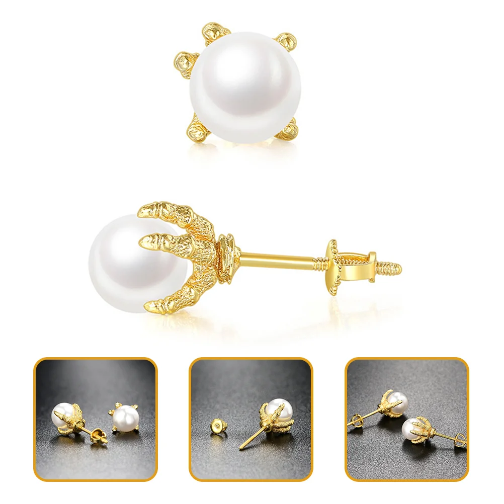 

Earringsmen Stud Pearl Claw Studsmens Gold Smallpunk Maleearring Dragon