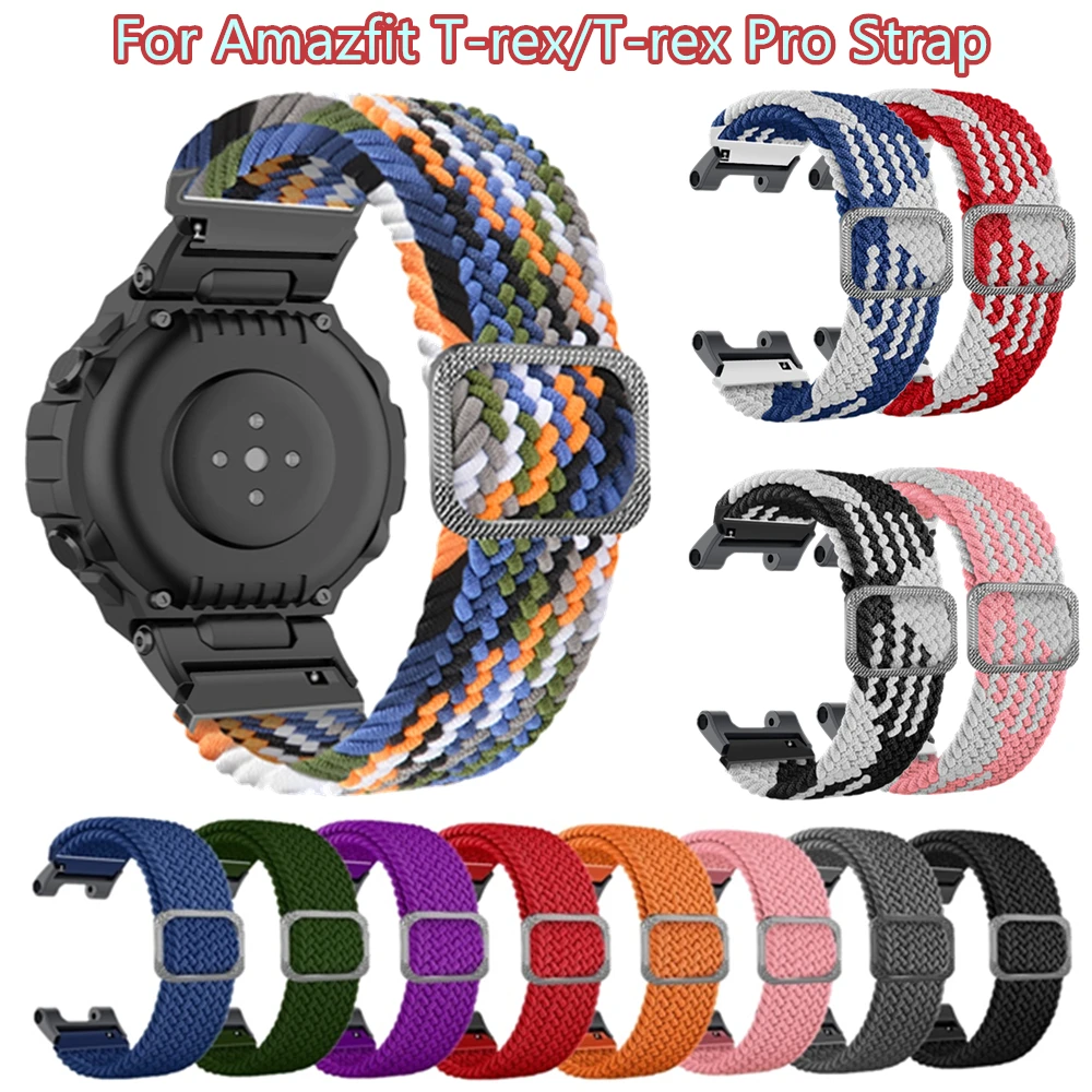 2023 New Wristband For Amazfit T-Rex Pro T rex Strap Nylon Soft Breathable Adjustable Smart Watch Elastic Bracelet Accessories