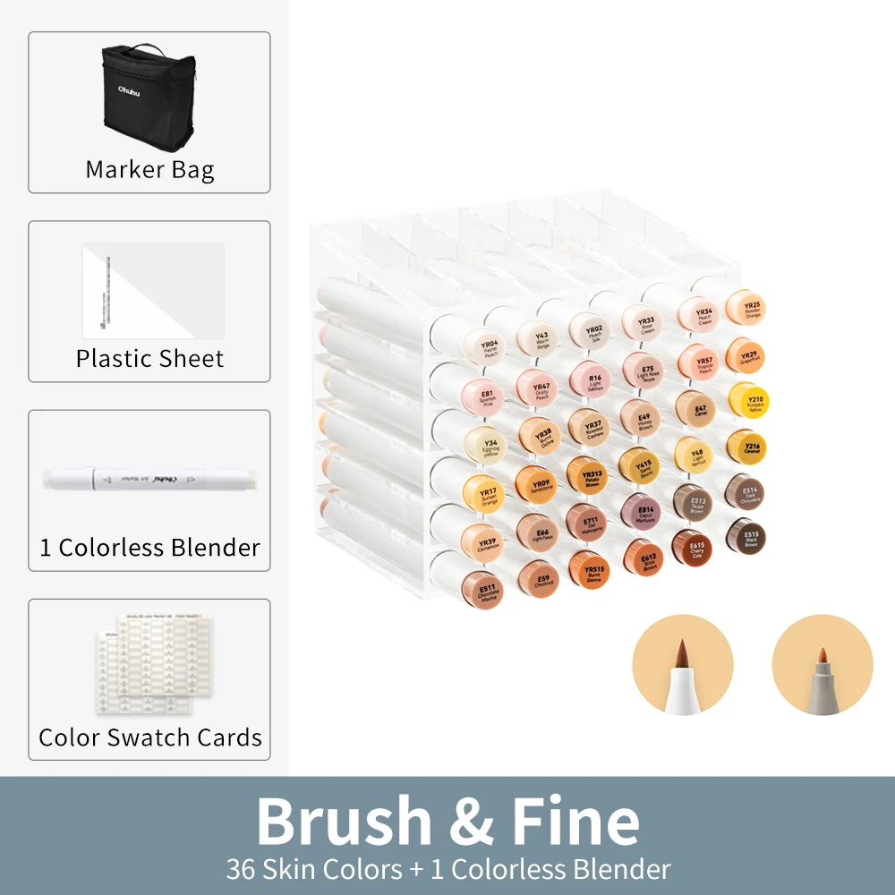 Ohuhu Honolulu 36 Skin Colors Маркеры для рисования