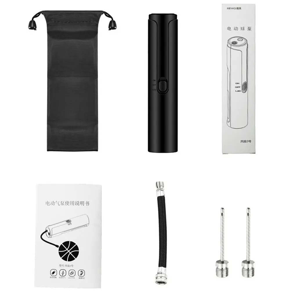 

Электрический насос для мячей, беспроводной портативный насос для мячей, электрический ручной насос для баскетбола для спорта на открытом ...