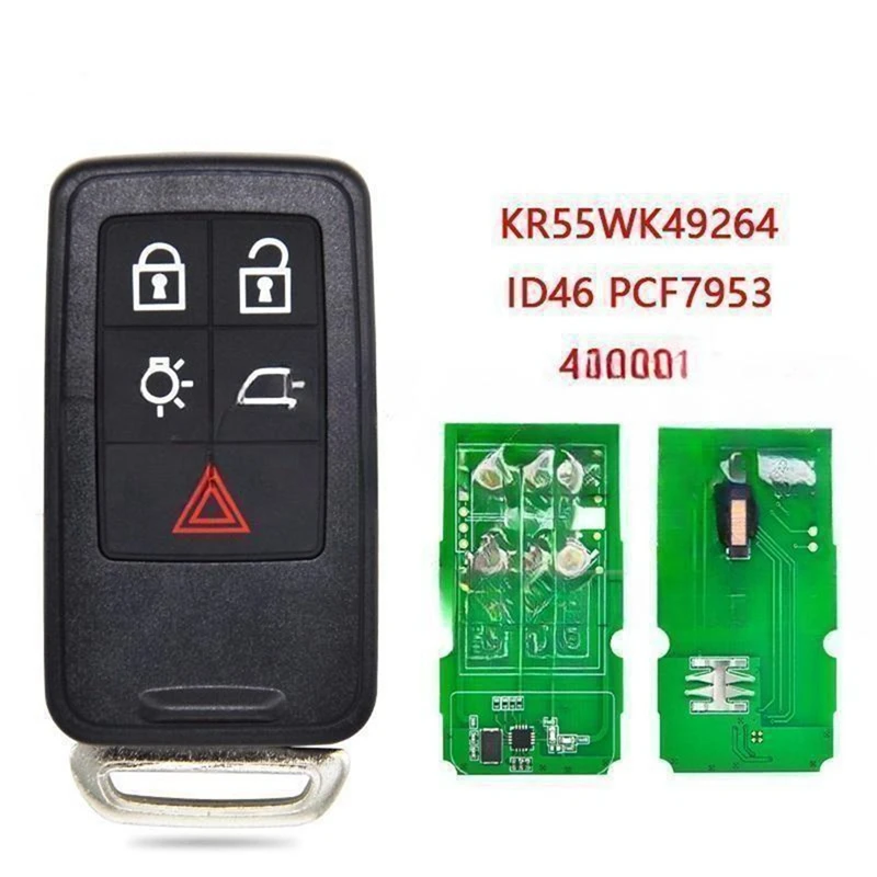 Автомобильный смарт-ключ 5 кнопок автомобильный KR55WK49264 для Volvo S60 S60L S80 XC60 XC70 V40