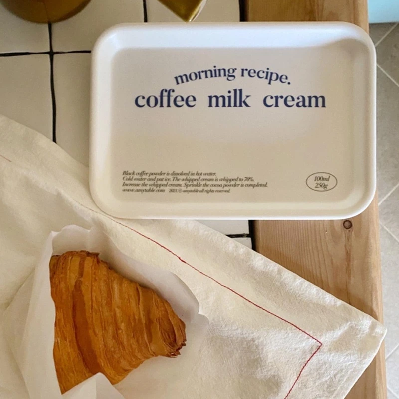 Корейский стиль письмо Меламиновый поднос Кофейня простой тарелка для завтрака |