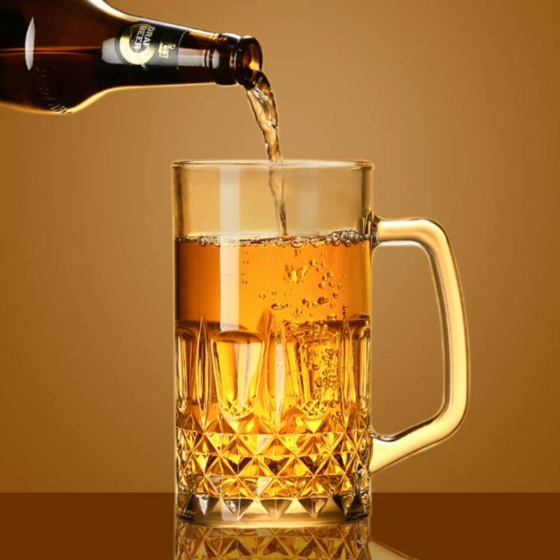 Стакан пивной прозрачный с ручкой 600 мл