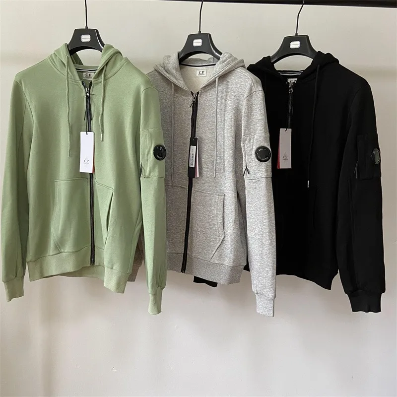 

Mens Solid Color Cardigan Coat Hooded Sweatshirts Korean Style Casual Youth Thickened Sweater CP Hood Sweater Mens Hoodies 2023