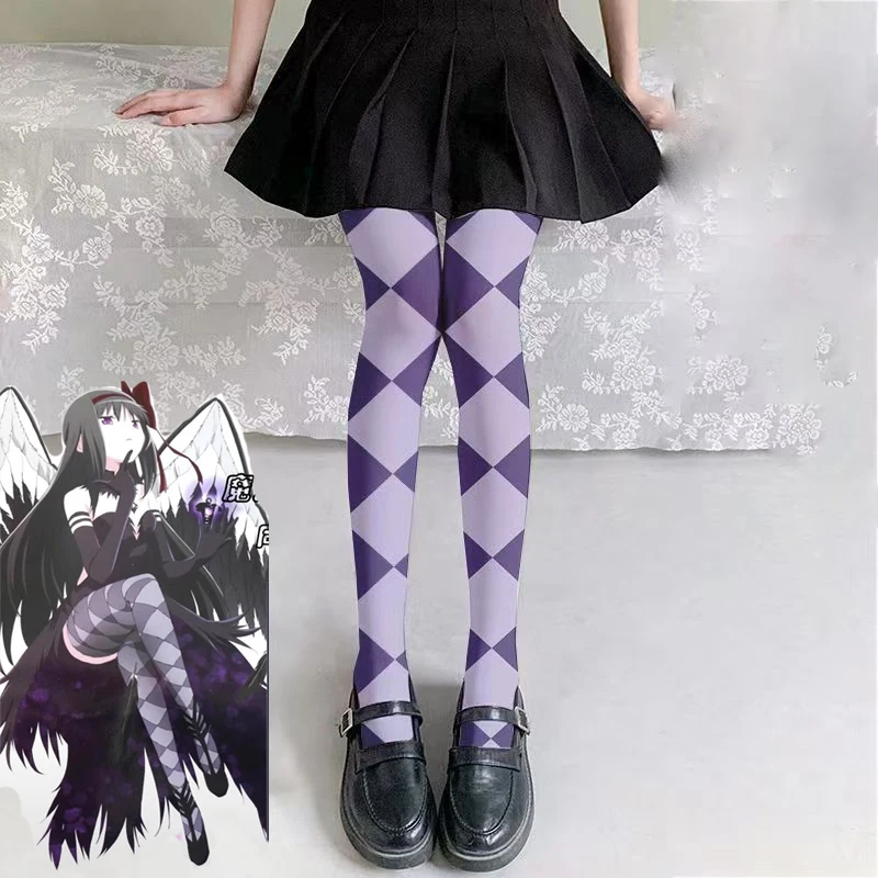 Фото Аниме Puella Magi Madoka Magica Akemi Homura, чулки для косплея, гольфы в форме пламени и демона, аксессуары для костюма на Хэллоуин №1