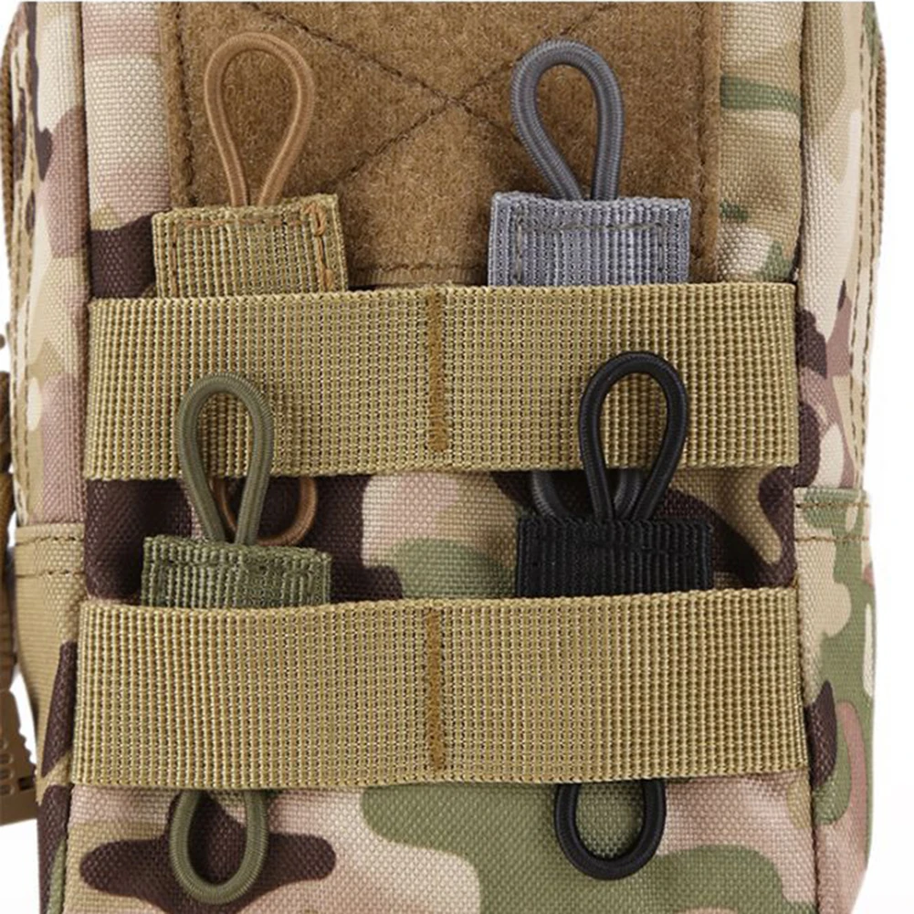

10pcs Tactical Gear Holder Clip Molle Webbing Retainer Elastic Binding Ribbon Buckle for Tactical Vests Backpacks Bags