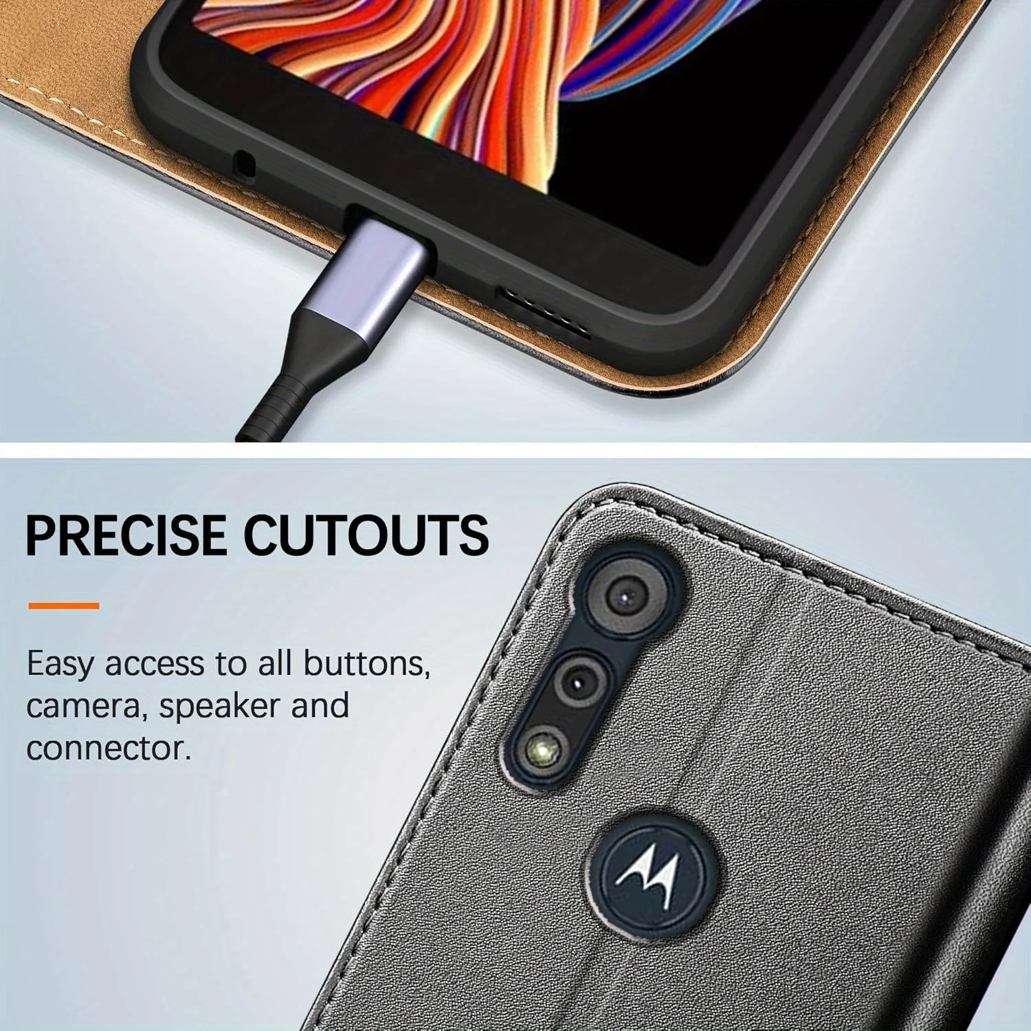 Фото Чехол-книжка для телефона Motorola Moto E3 E4 E5 E6 E6s E7 Z2 Z3 Plus Power Play G Fast Wallet с подставкой из искусственной кожи №3