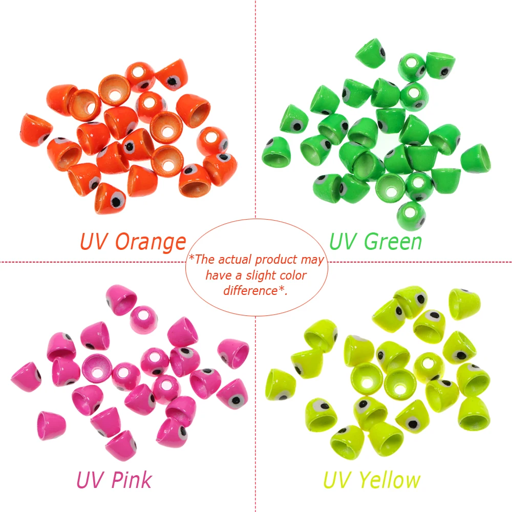 Bimoo 10 шт. УФ краска глаз латунные конусные головки бусины шерстяные буггеры