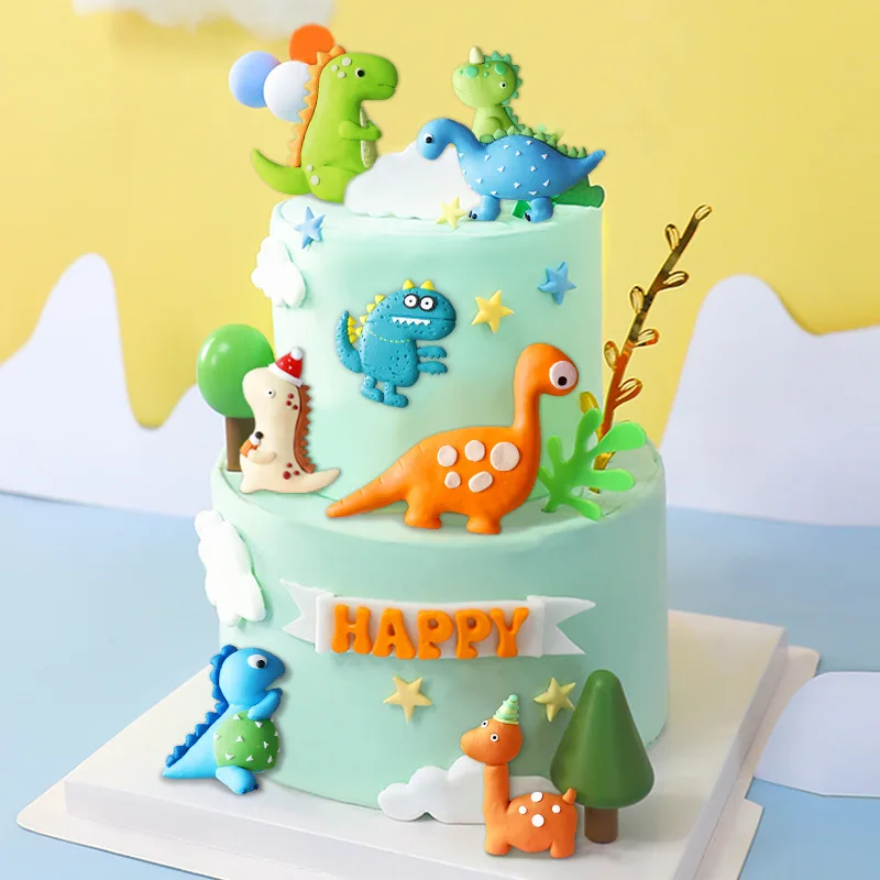 

3D Cartoon Jurassic Dinosaur Silicone Mold Dinosaur Theme Birthday Fondant Pastry Cake Decorations and Tools Kitchen Accessories