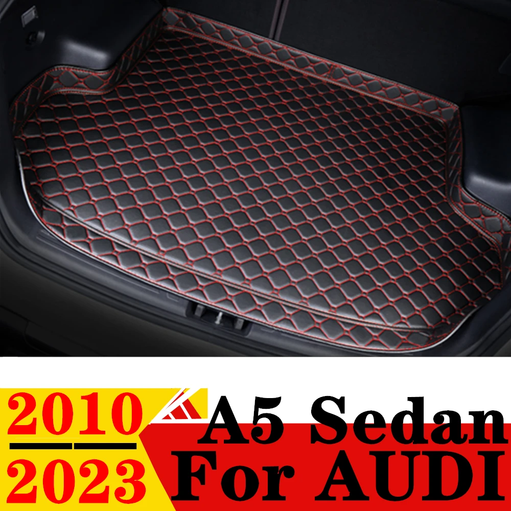 

Автомобильный коврик для багажника для AUDI A5 Sedan 2010 2011-2023, высокая сторона, водонепроницаемый задний грузовой коврик, коврик, автомобильные аксессуары, подкладка для багажника